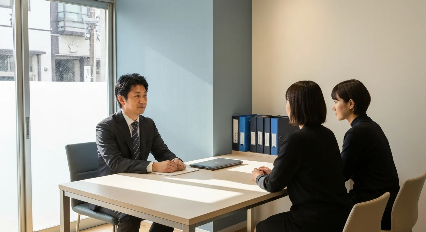 A consultation room table and two chairs illuminated by natural light from a window
